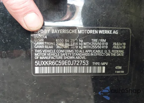 2014 BMW X5 xDrive50I z USA, uszkodzony, nr VIN 5UXKR6C59E0J72753